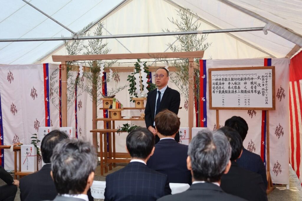 地鎮祭 飛島ホールディングス 村井執行役員のご挨拶